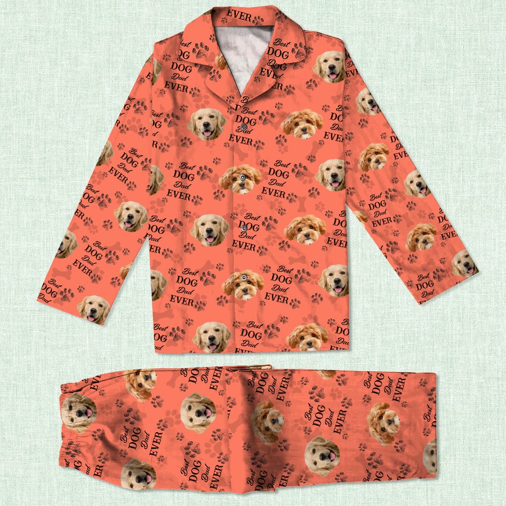 Custom Pet Photo Best Dog Dad Mom Ever, Best Fur Dad Mom Ever Pajamas - Dog Owners Gifts HA75 895036