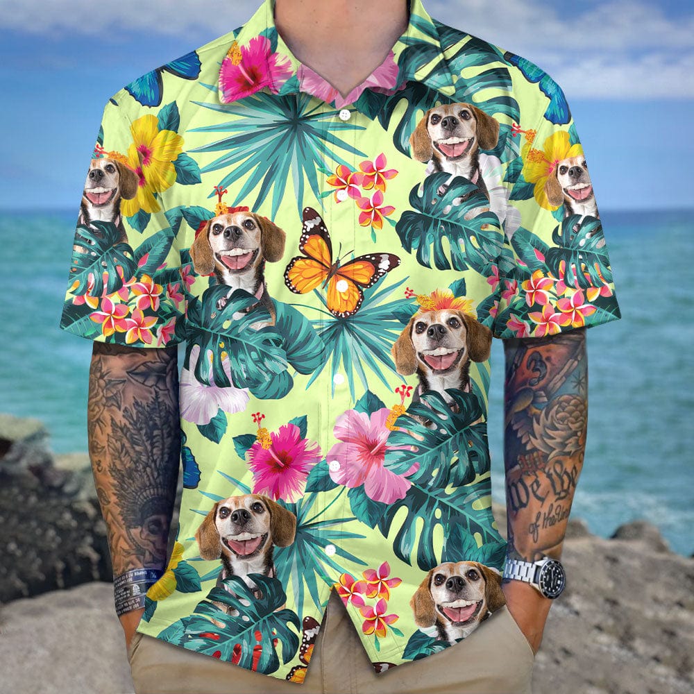 Custom Pet Photo With Tropical Hawaii Shirt N304 890517