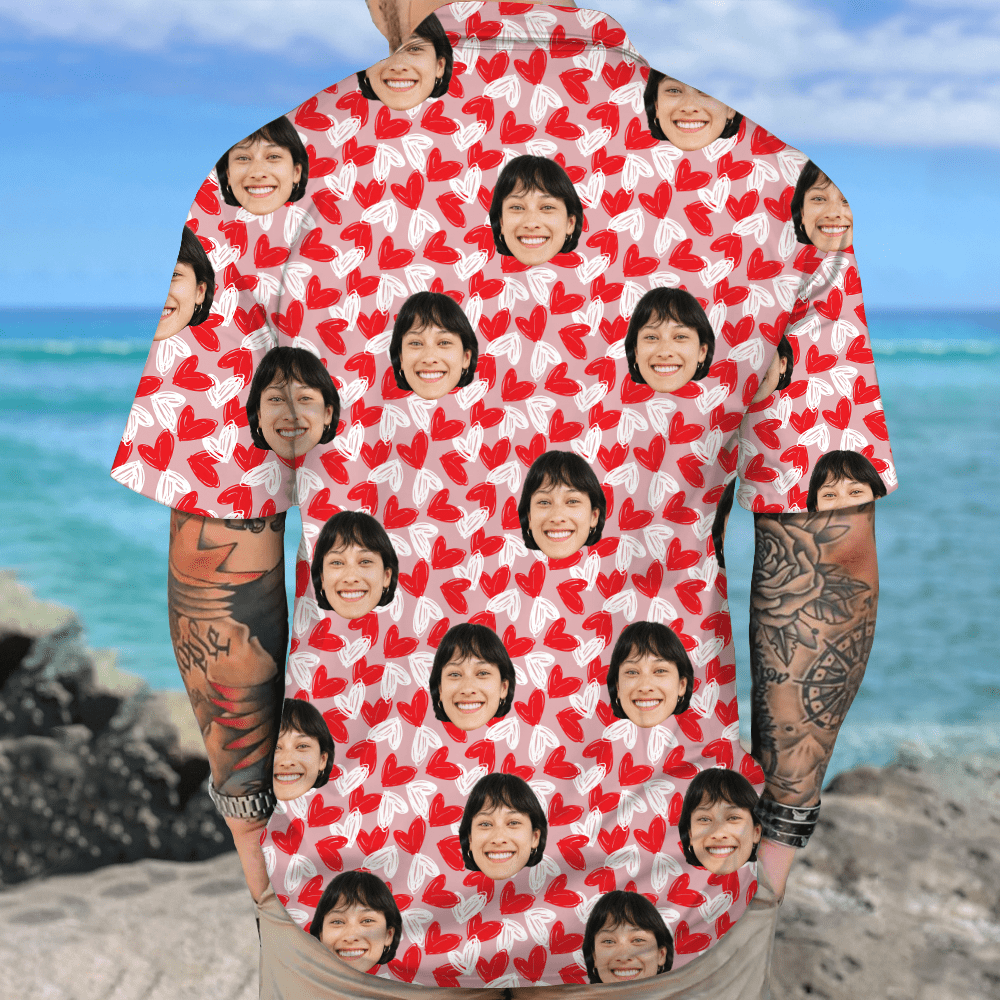 Custom Pet Portrait Hawaii Shirt Personalized Family Face Gifts Valentines Gift HA75 895054