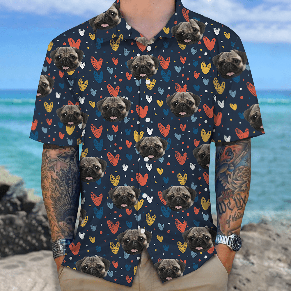 Custom Pet Portrait Hawaii Shirt Personalized Family Face Gifts Valentines Gift HA75 895054