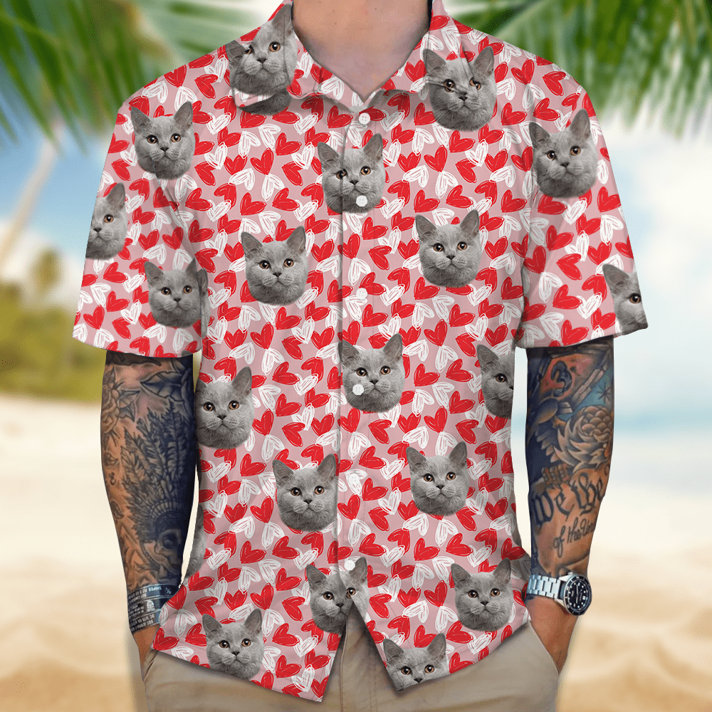 Custom Pet Portrait Hawaii Shirt Personalized Family Face Gifts Valentines Gift HA75 895054