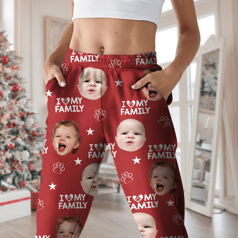Custom Photo and Name I Love My Family Pajamas TL39 892125