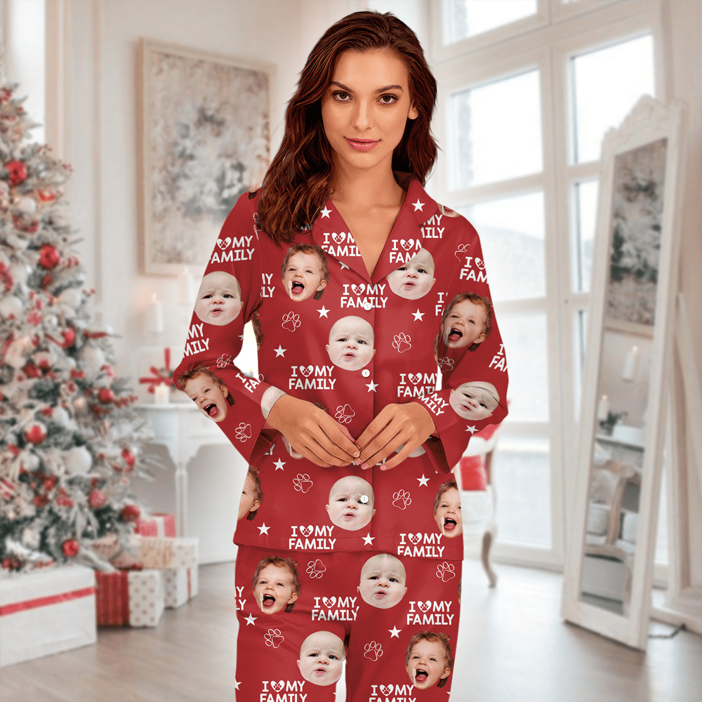 Custom Photo and Name I Love My Family Pajamas TL39 892125