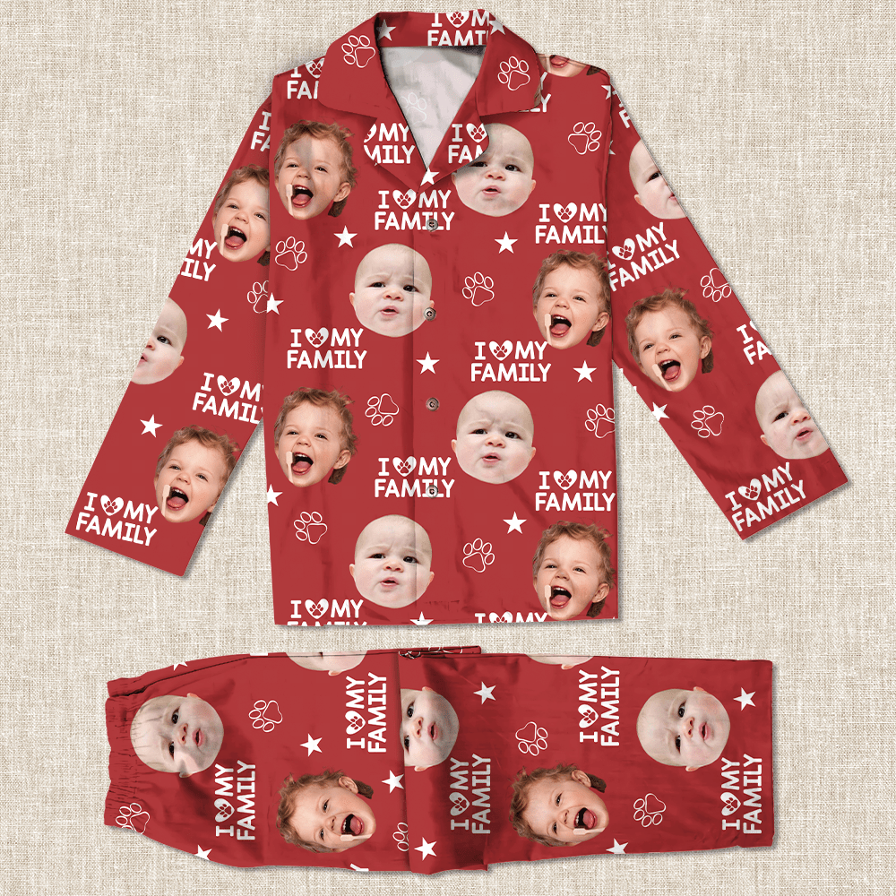 Custom Photo and Name I Love My Family Pajamas TL39 892125