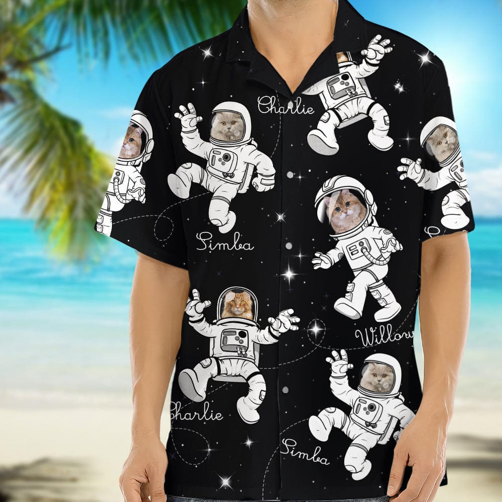 Custom Photo Astronaut For Cat Lover Hawaiian Shirt N304 889257