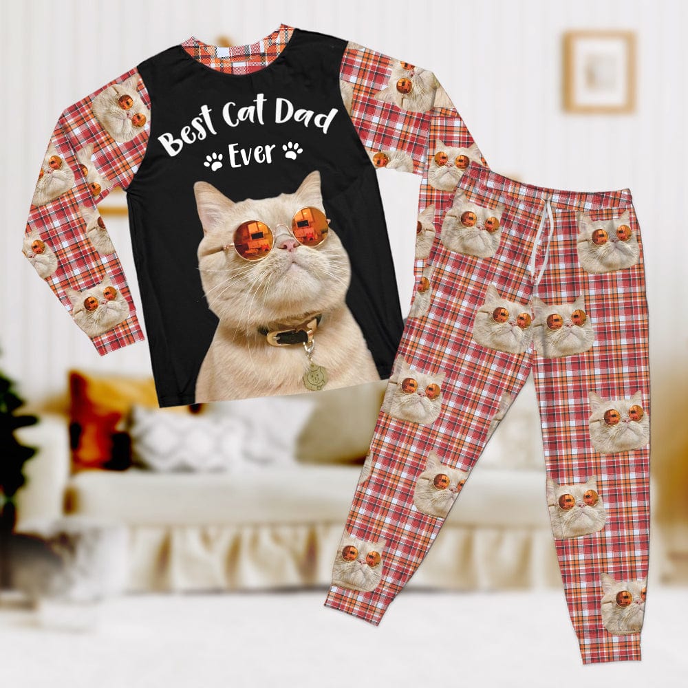 Custom Photo Best Cat Mom, Cat Dad Ever Christmas Sleepwear HA75 891560