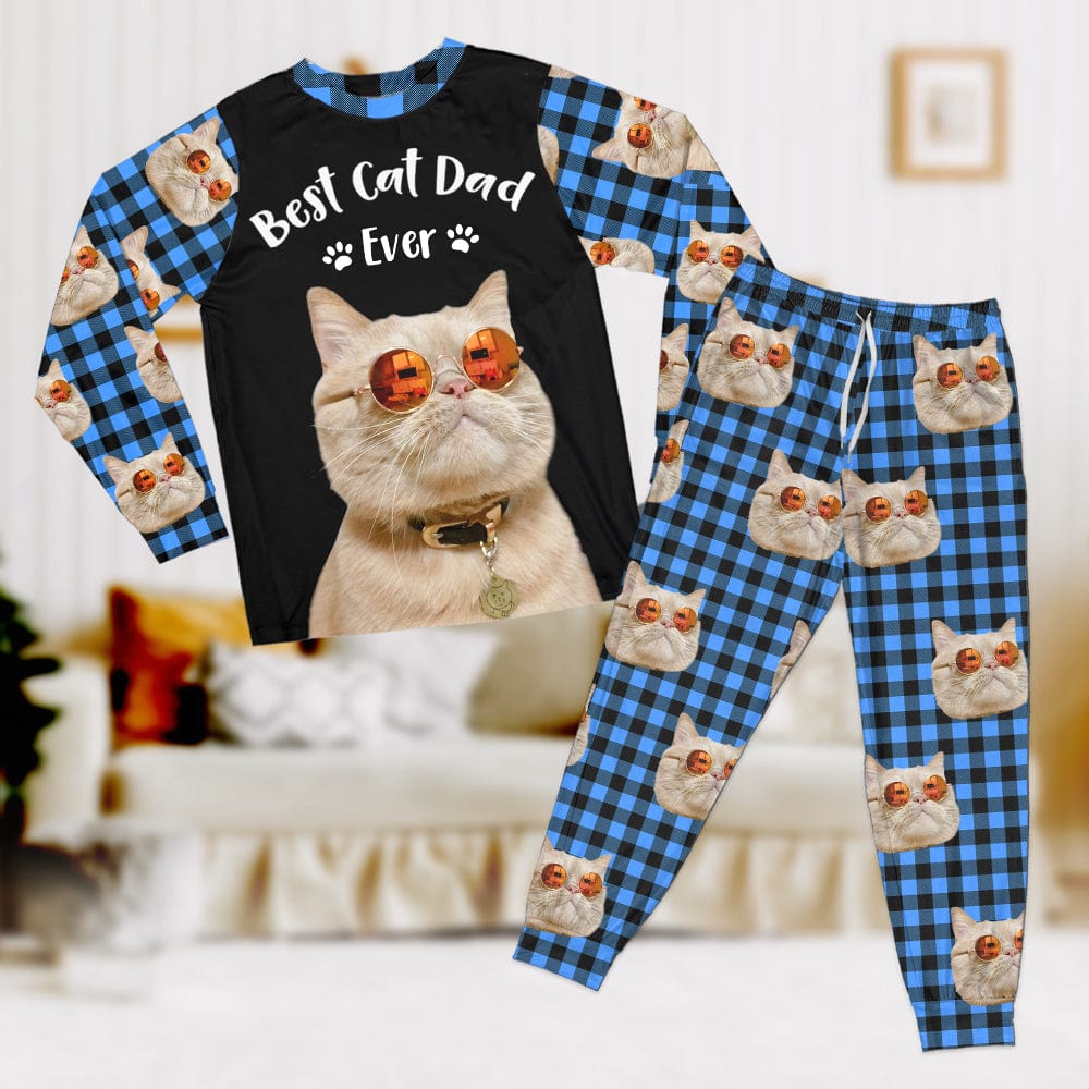 Custom Photo Best Cat Mom, Cat Dad Ever Christmas Sleepwear HA75 891560