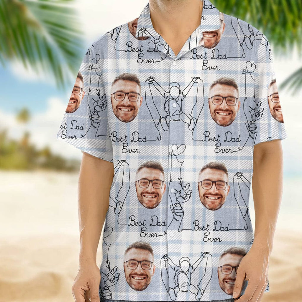 Custom Photo Best Dad Ever Hawaiian S832673 hirt N304 889185