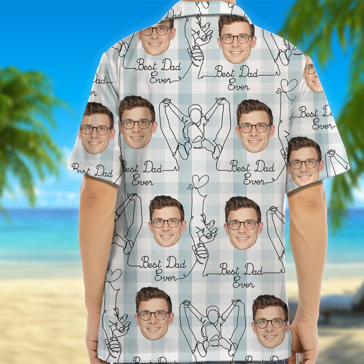 Custom Photo Best Dad Ever Hawaiian S832673 hirt N304 889185