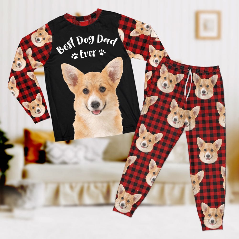 Custom Photo Best Dog Mom, Dog Dad Ever Christmas Sleepwear HA75 891548
