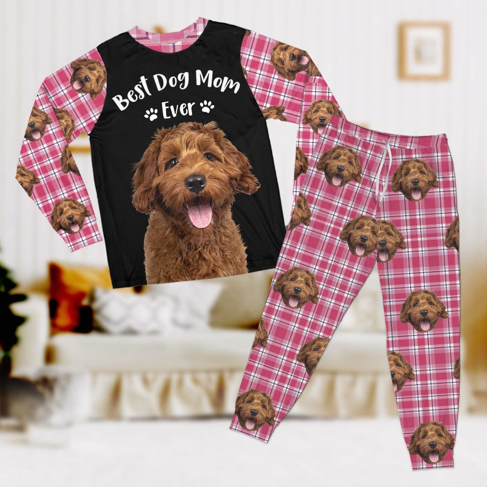 Custom Photo Best Dog Mom, Dog Dad Ever Christmas Sleepwear HA75 891548