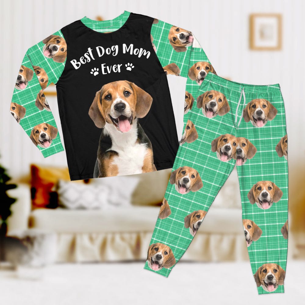 Custom Photo Best Dog Mom, Dog Dad Ever Christmas Sleepwear HA75 891548