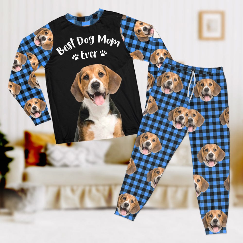 Custom Photo Best Dog Mom, Dog Dad Ever Christmas Sleepwear HA75 891548
