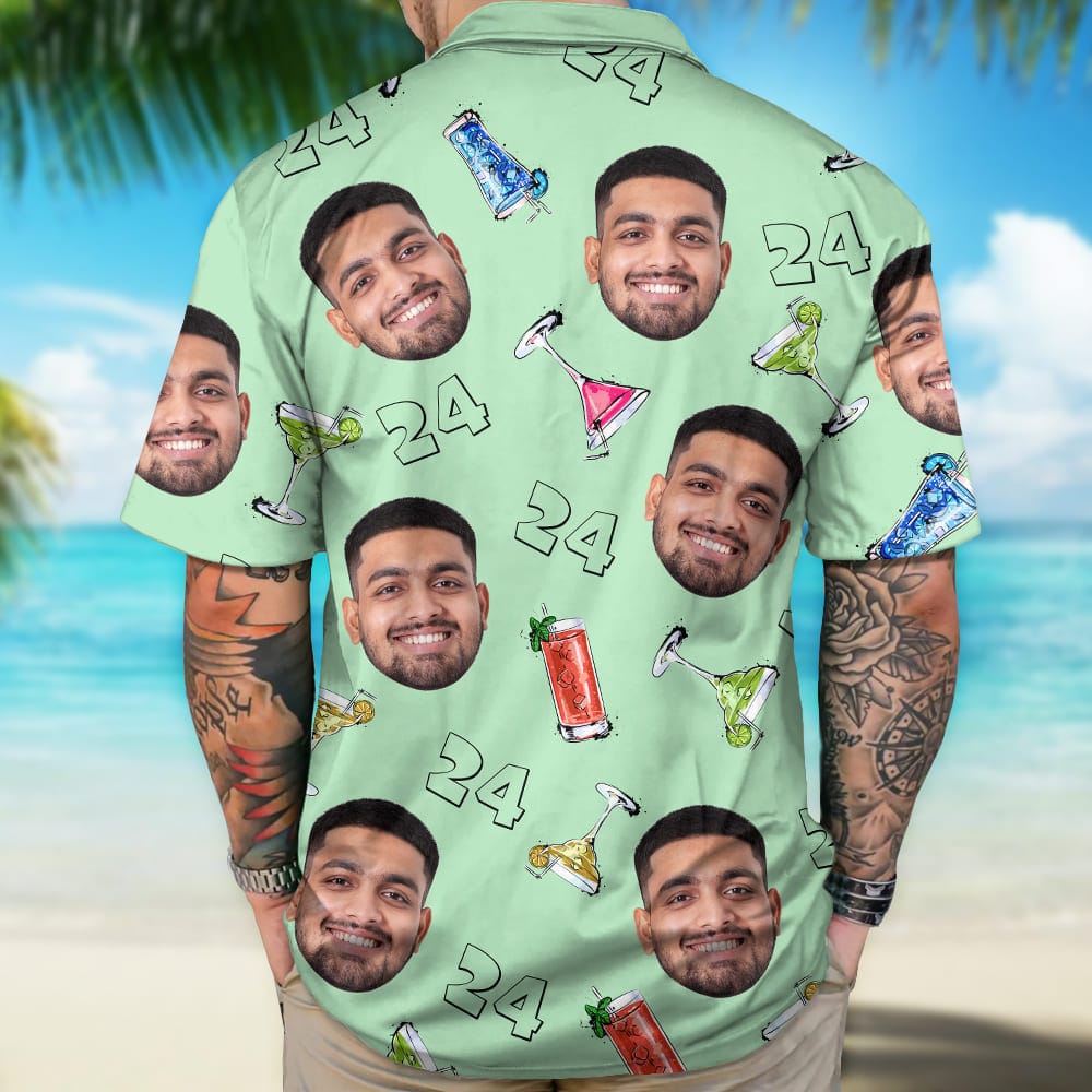 Custom Photo Birthday Party Drinks Hawaii Shirt HA75 891398