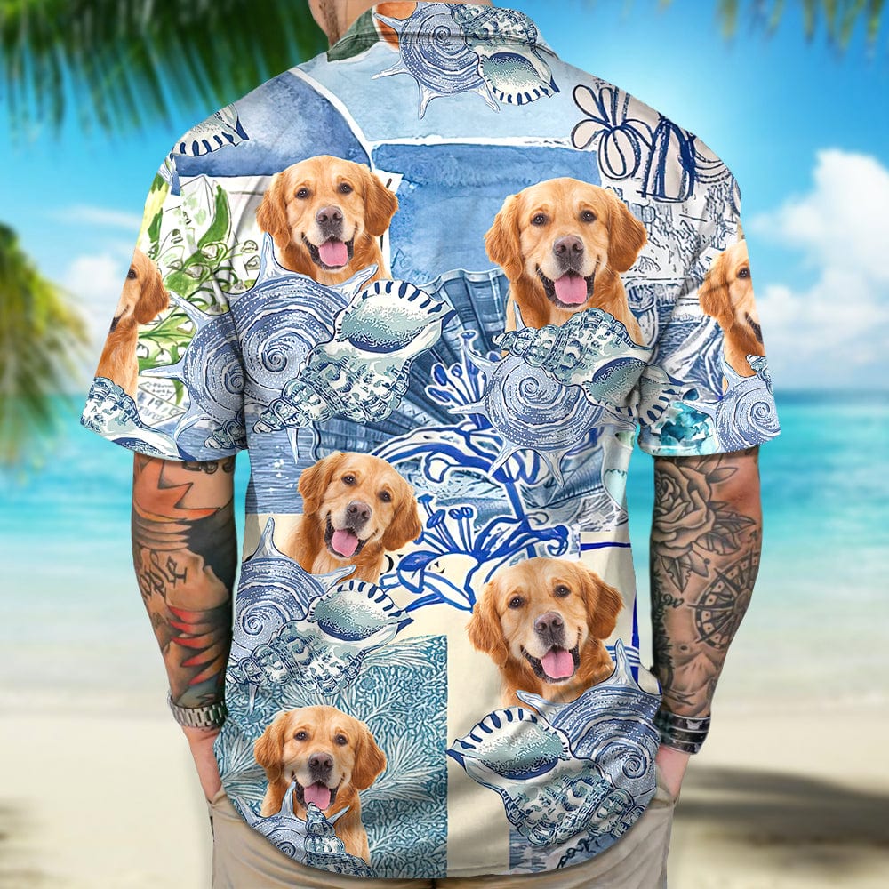 Custom Photo Blue Aesthetics Dog Hawaii Shirt DM01 890849