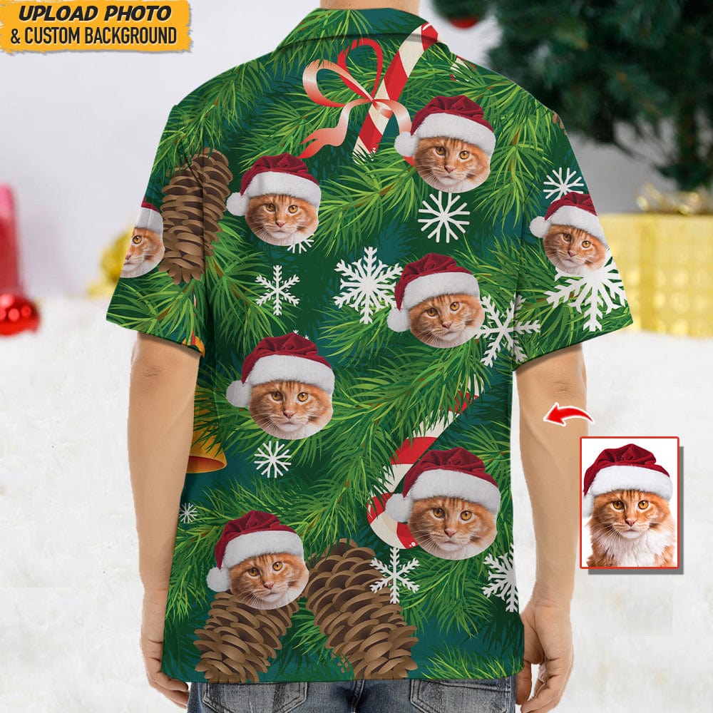 Custom Photo Cat Christmas Snow Cat Hawaii Shirt N304 HN590