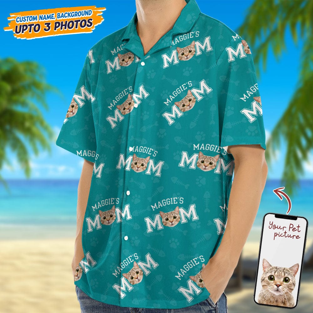 Custom Photo Cat Dad Cat Mom Hawaii Shirt TA29 889270