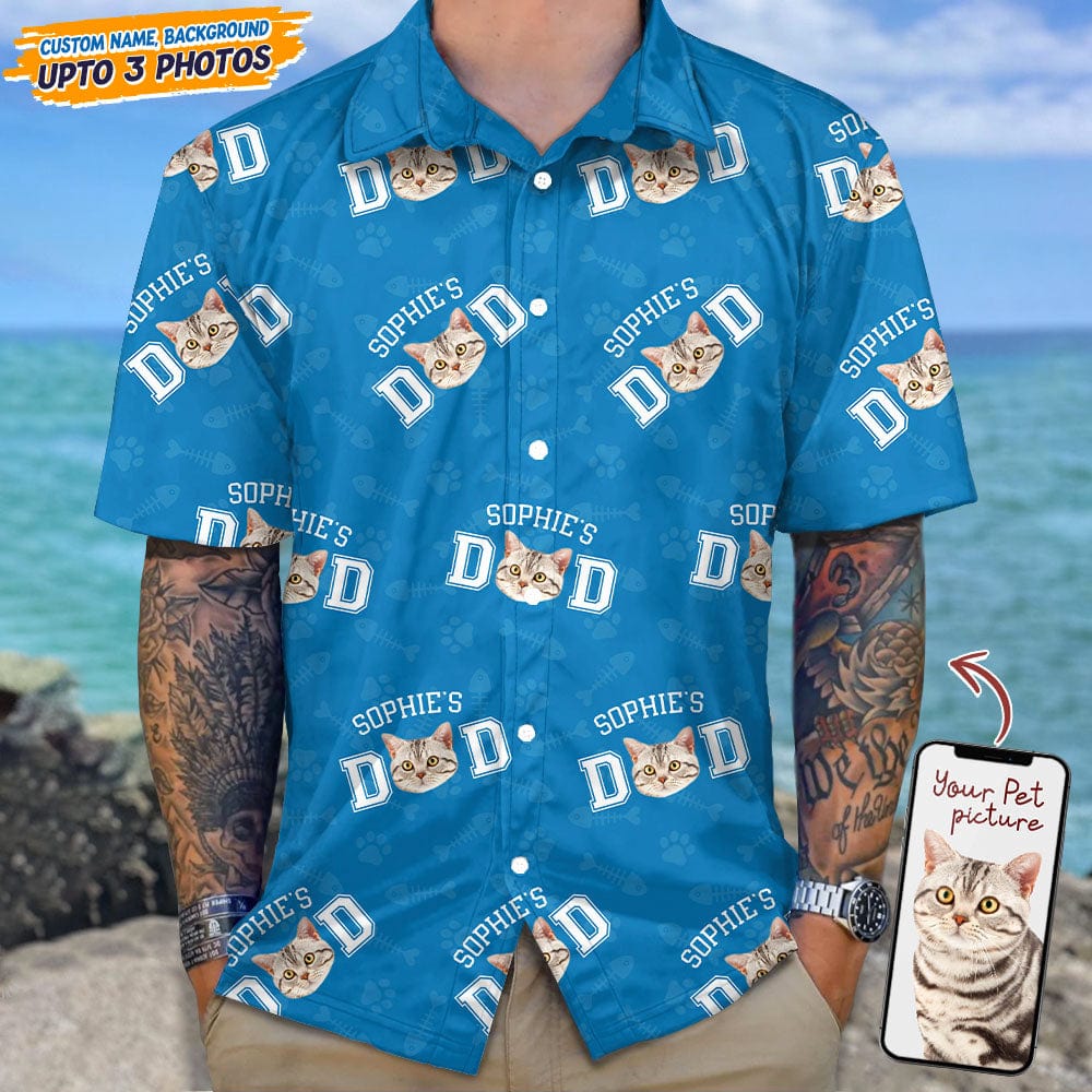 Custom Photo Cat Dad Cat Mom Hawaii Shirt TA29 889270