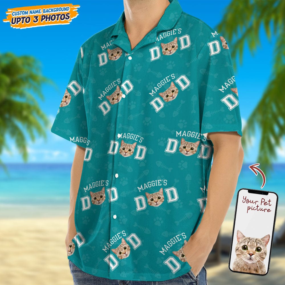 Custom Photo Cat Dad Cat Mom Hawaii Shirt TA29 889270