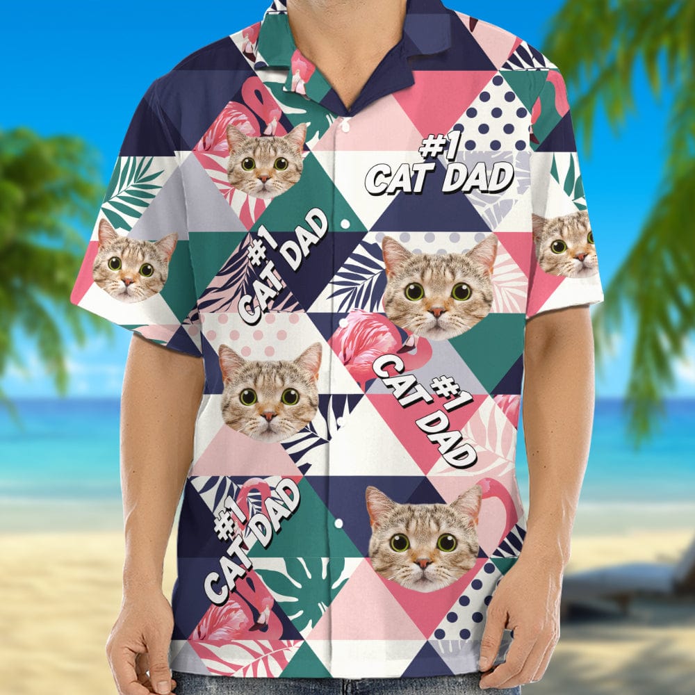 Custom Photo Cat Dad Cat Mom Hawaii Shirt N304 889280