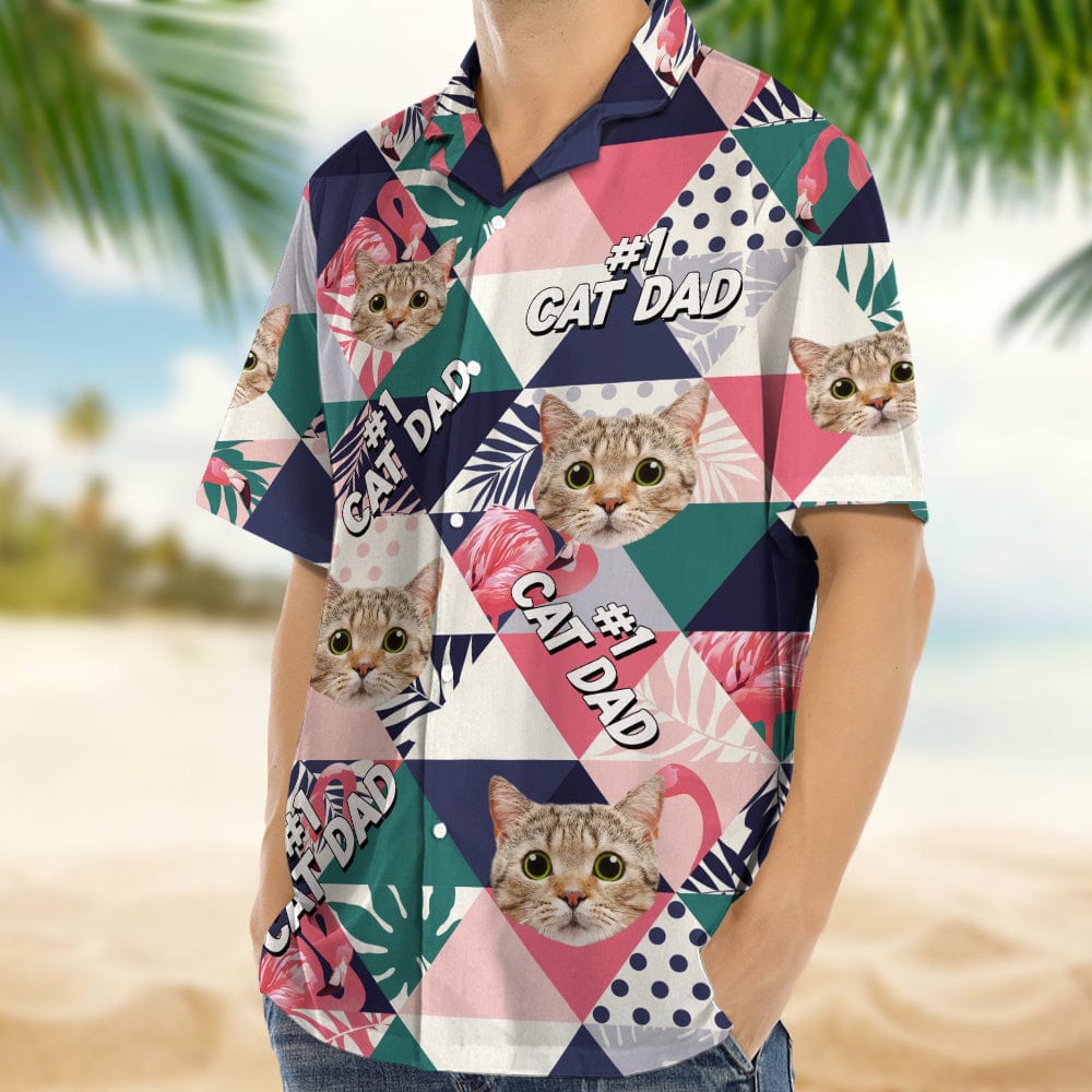 Custom Photo Cat Dad Cat Mom Hawaii Shirt N304 889280