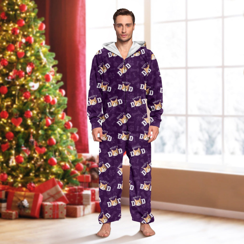 Custom Photo Cat Dad Cat Mom Onesie Pajamas For Cat Lovers HO82 893228