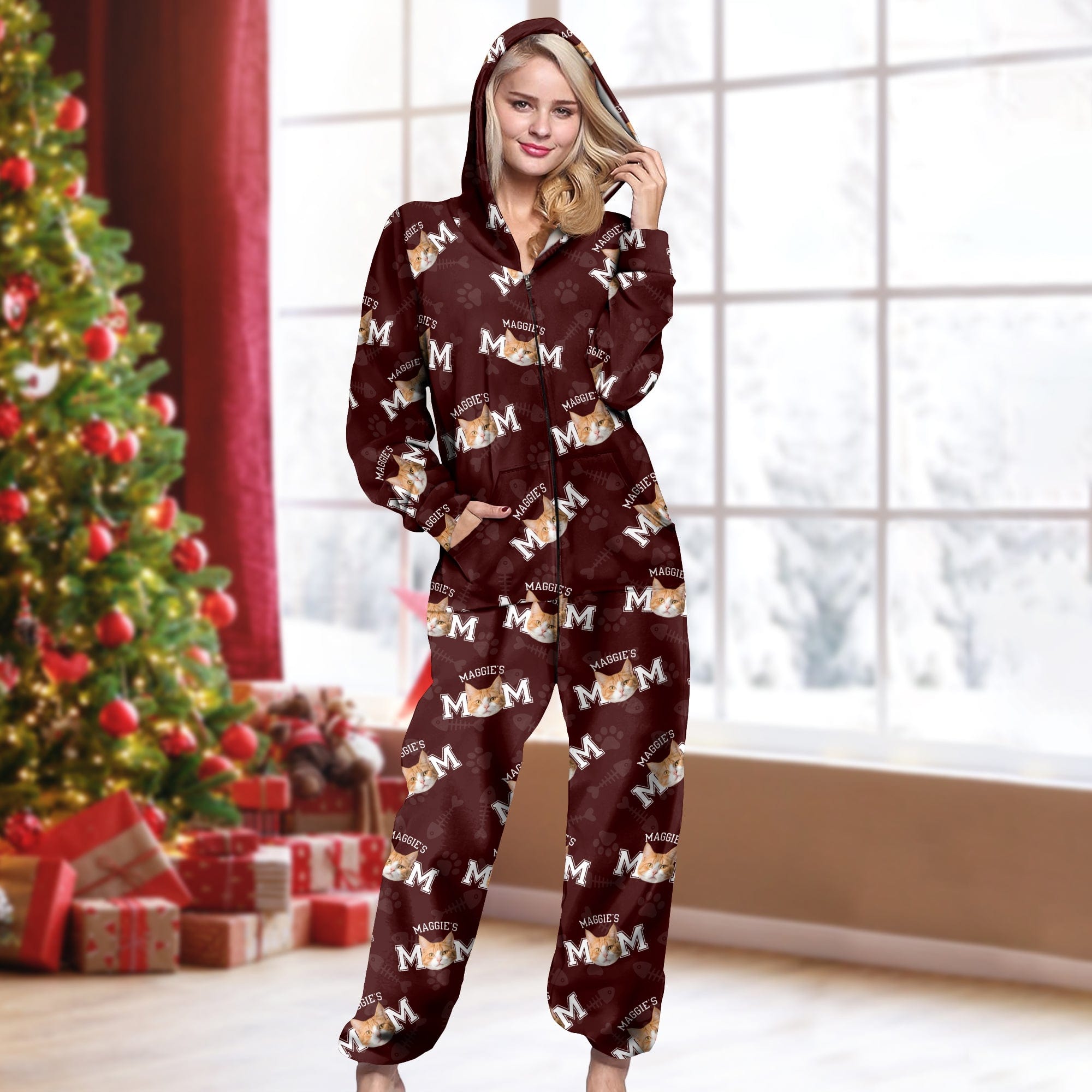 Custom Photo Cat Dad Cat Mom Onesie Pajamas For Cat Lovers HO82 893228