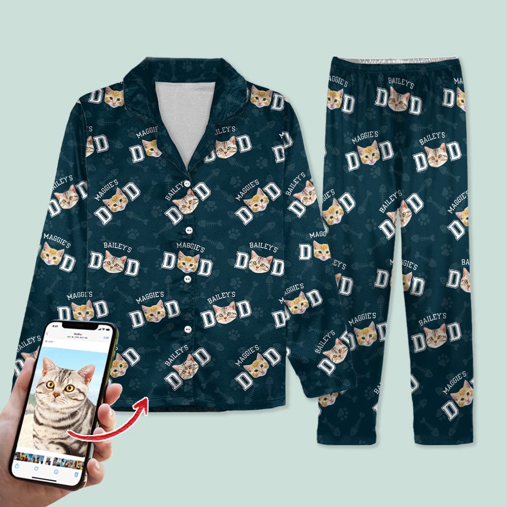 Custom Photo Cat Dad Cat Mom Pajamas N304 888805