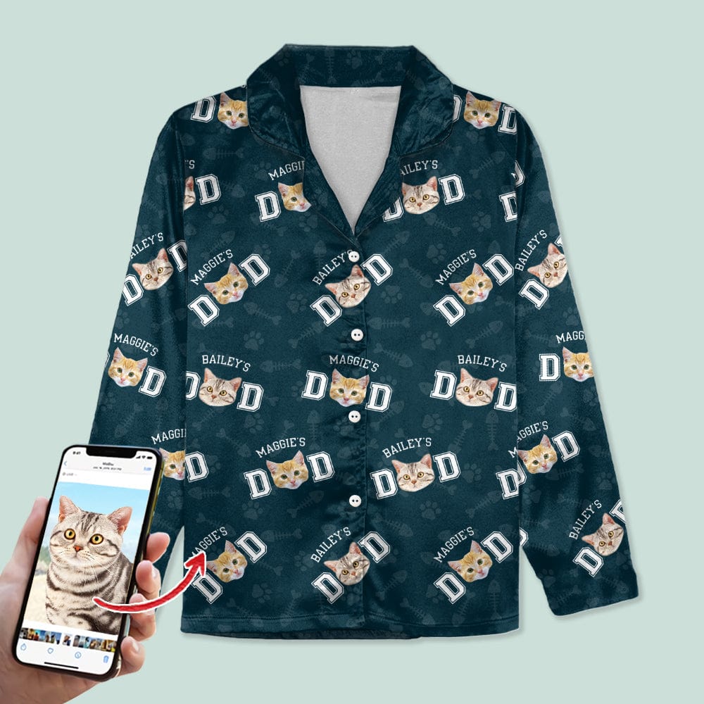 Custom Photo Cat Dad Cat Mom Pajamas N304 888805