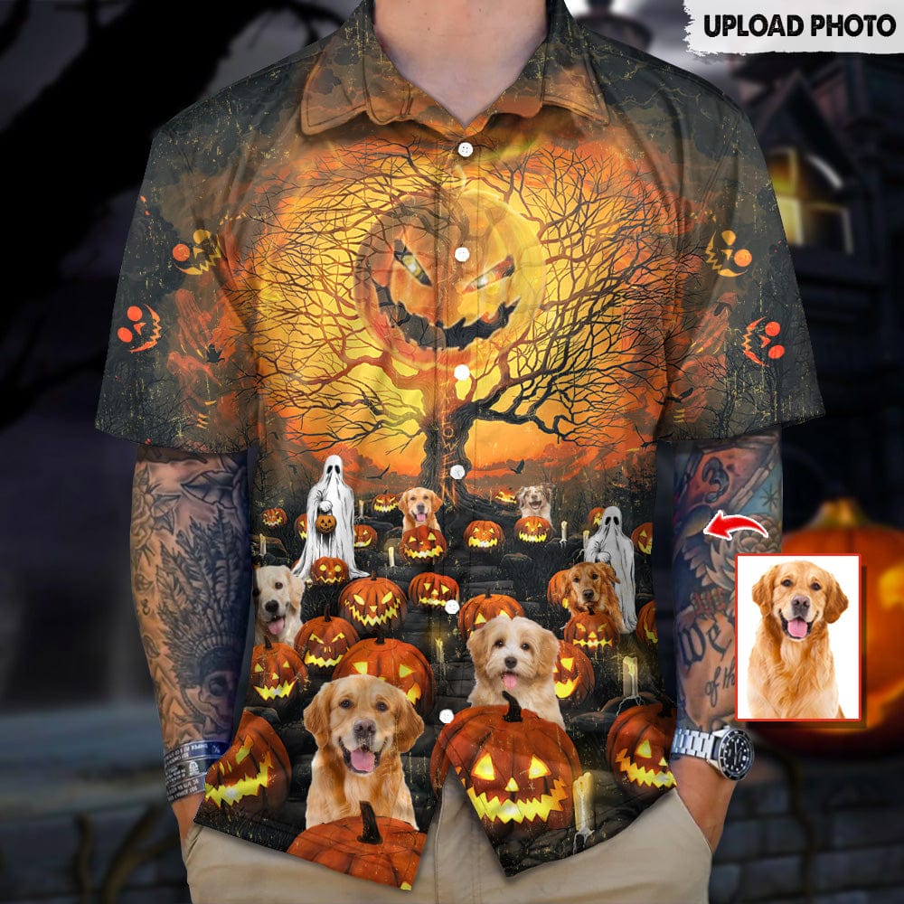 Custom Photo Cat Dog Halloween Hawaiian Shirt N304 888535