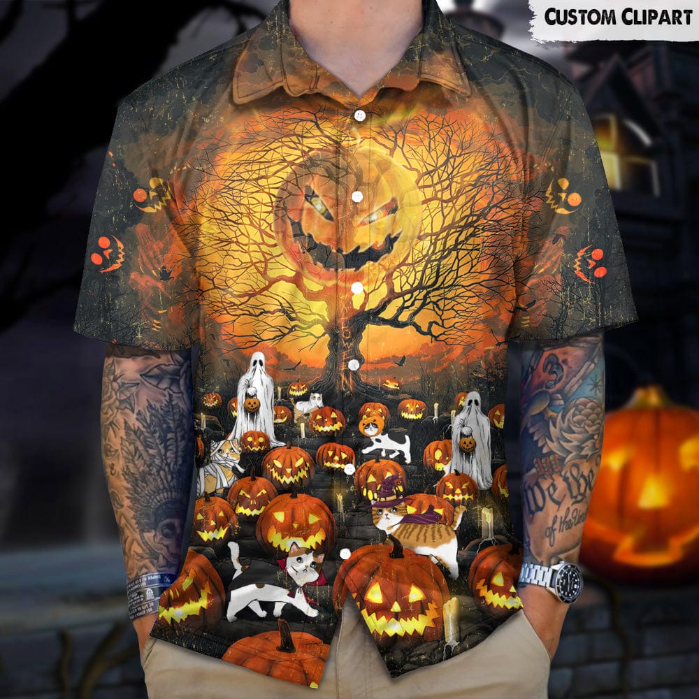 Custom Photo Cat Dog Halloween Hawaiian Shirt N304 888535