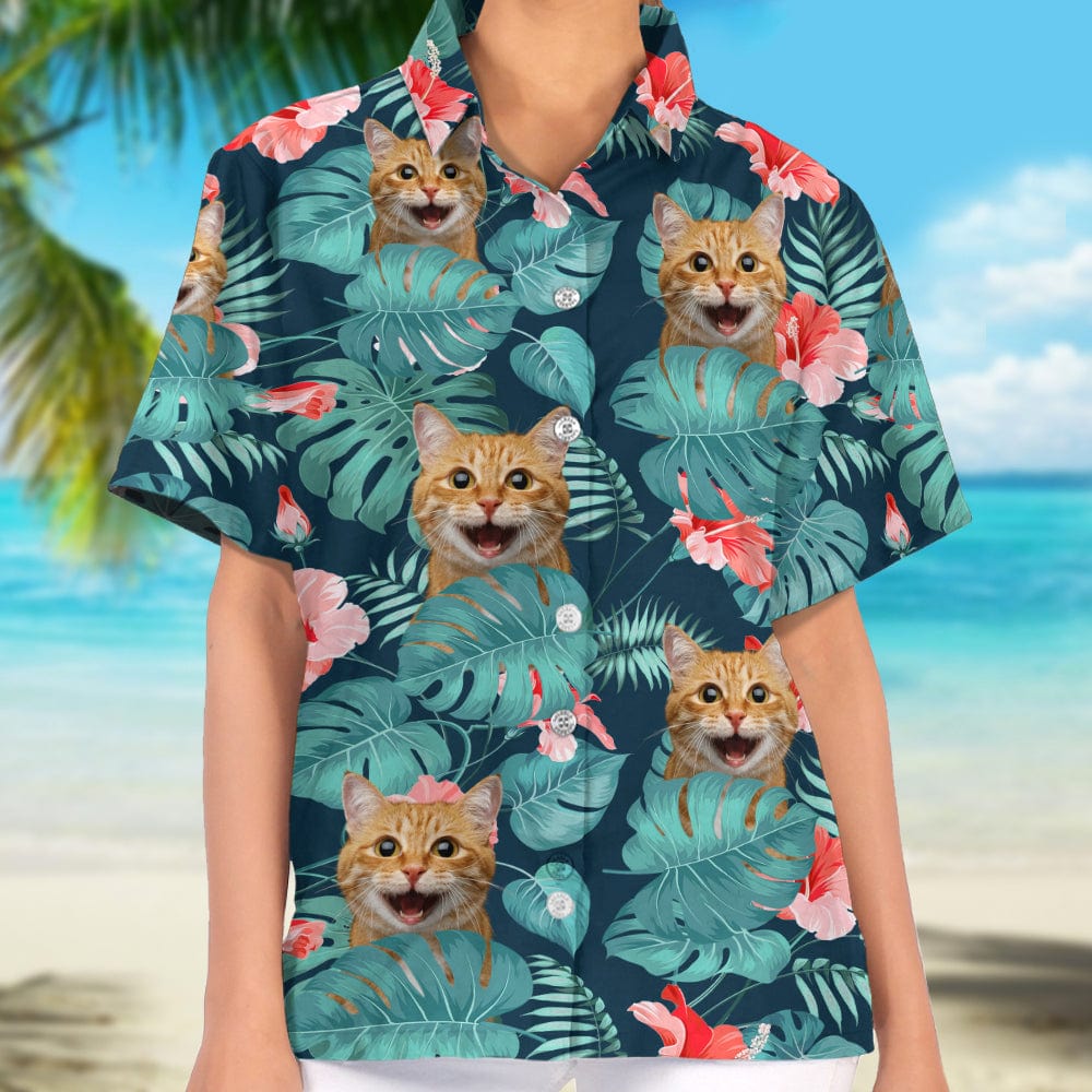 Custom Photo Cat Woman's Hawaii Shirt DA199 890415