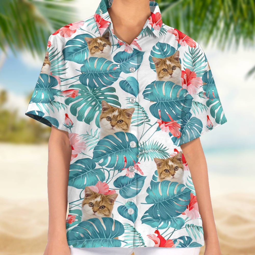 Custom Photo Cat Woman's Hawaii Shirt DA199 890415