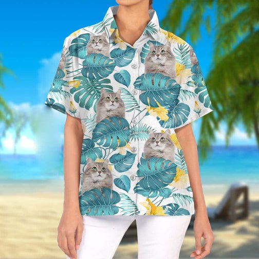 Custom Photo Cat Woman's Hawaiian Shirt TA29 888325