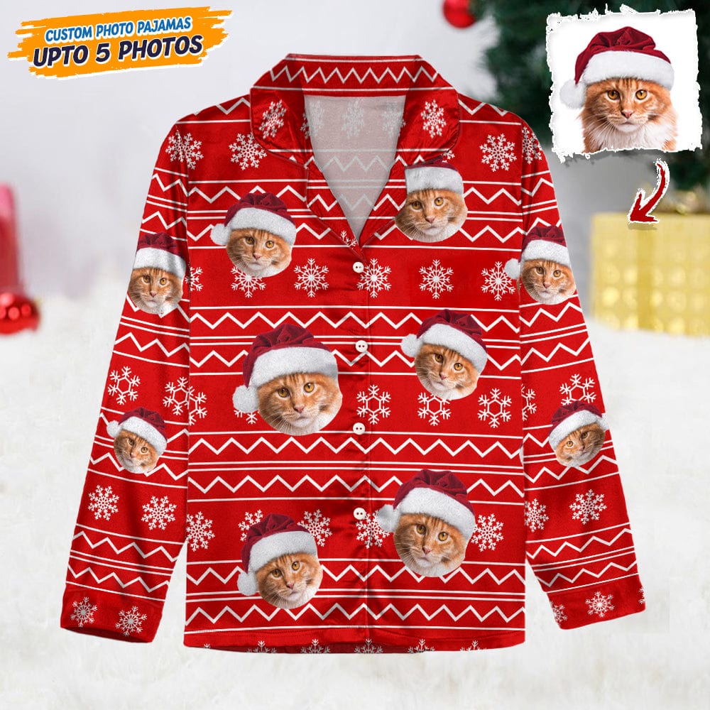 Custom Photo Christmas Cat Pajamas HO82 N304 888665