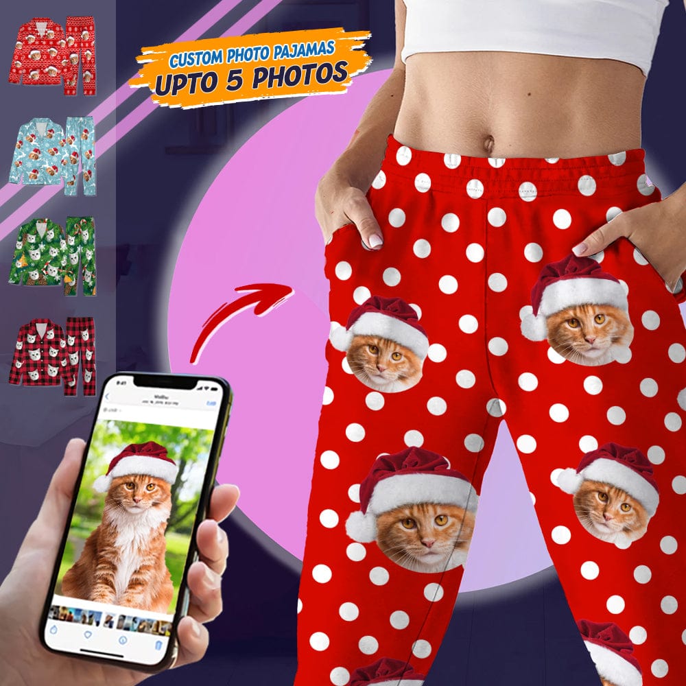 Custom Photo Christmas Cat Pajamas HO82 N304 888665