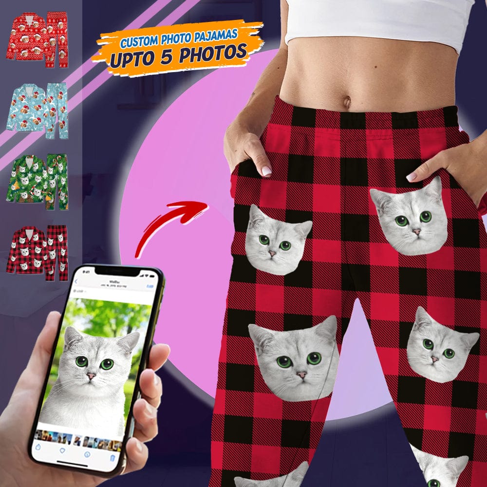 Custom Photo Christmas Cat Pajamas HO82 N304 888665