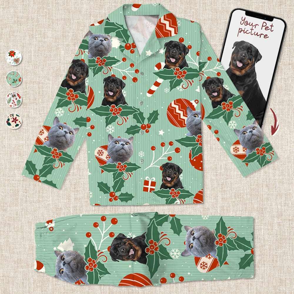 Custom Photo Christmas Dog Cat Pajamas K228 888712