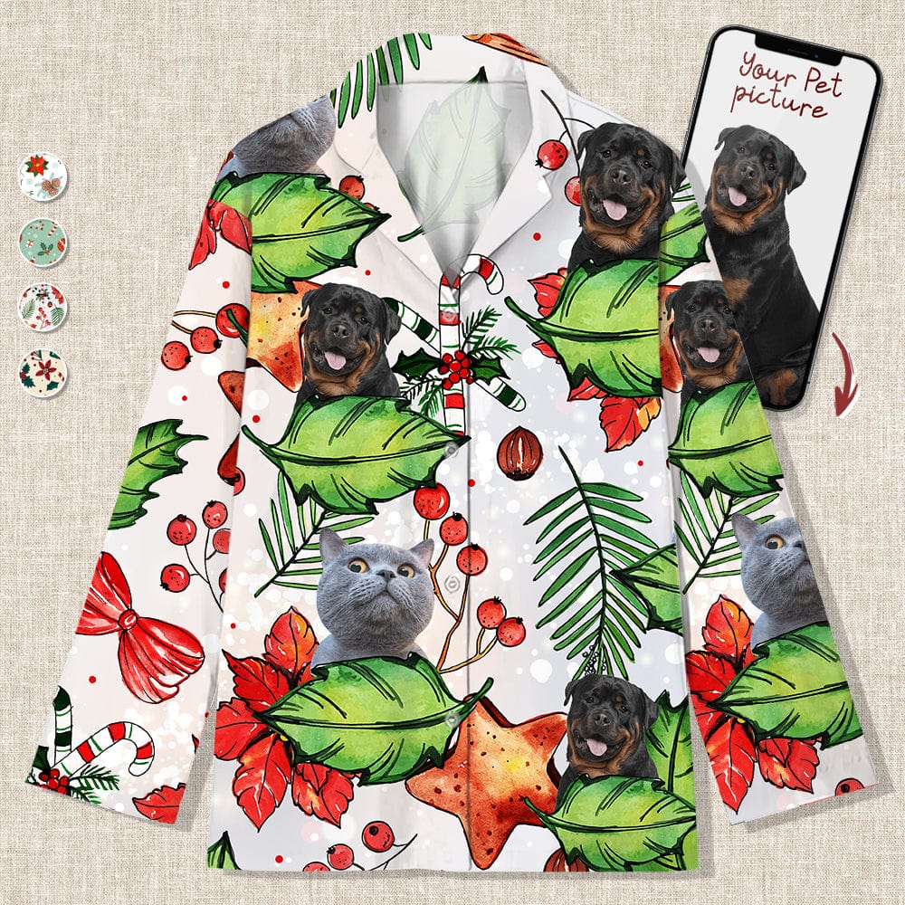 Custom Photo Christmas Dog Cat Pajamas K228 888712