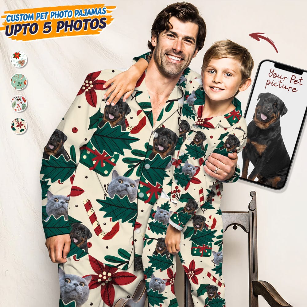 Custom Photo Christmas Dog Cat Pajamas K228 888712