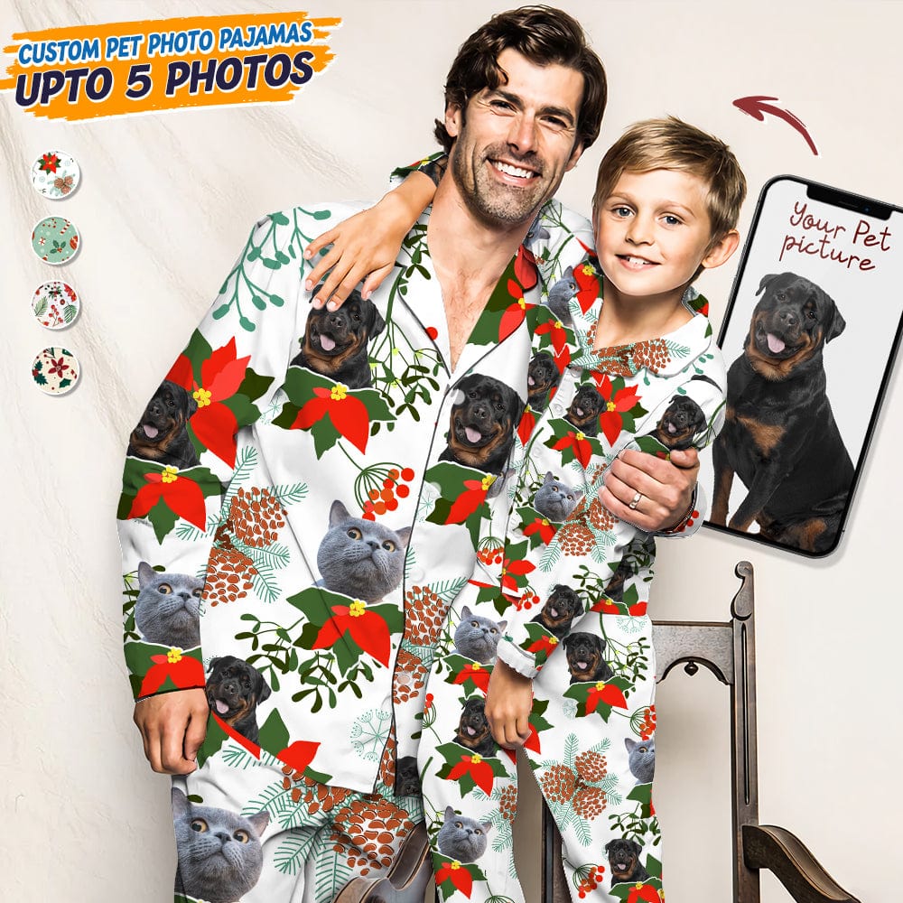 Custom Photo Christmas Dog Cat Pajamas K228 888712