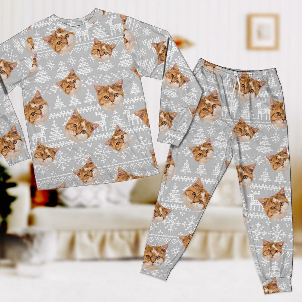 Custom Photo Christmas Matching Cat Sleepwear N304 889856