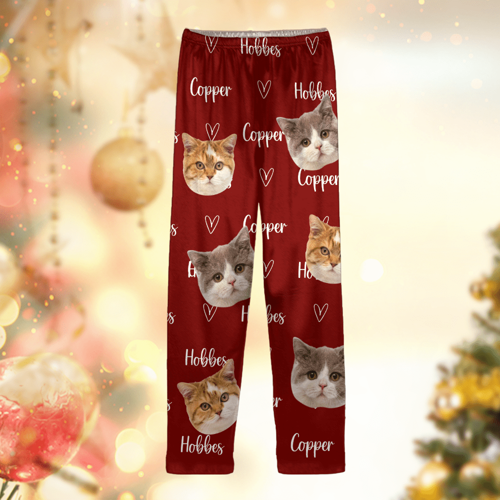 Custom Photo Colorful Lovely Lettering For Cat Lovers Pajamas N304 889946
