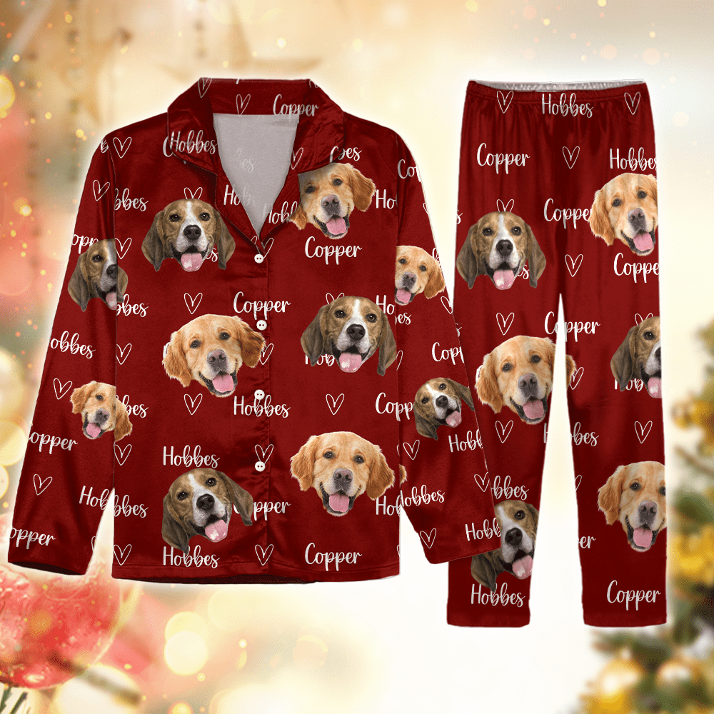 Custom Photo Colorful Lovely Lettering For Dog Lovers Pajamas N304 889914