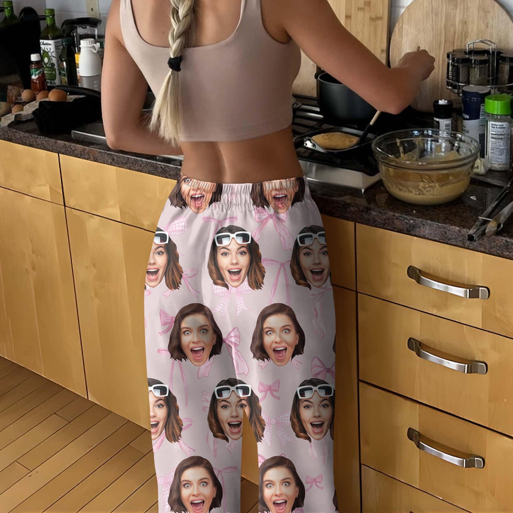 Custom Photo Coquette Bows Christmas Pajamas For Bestie LM32 891987