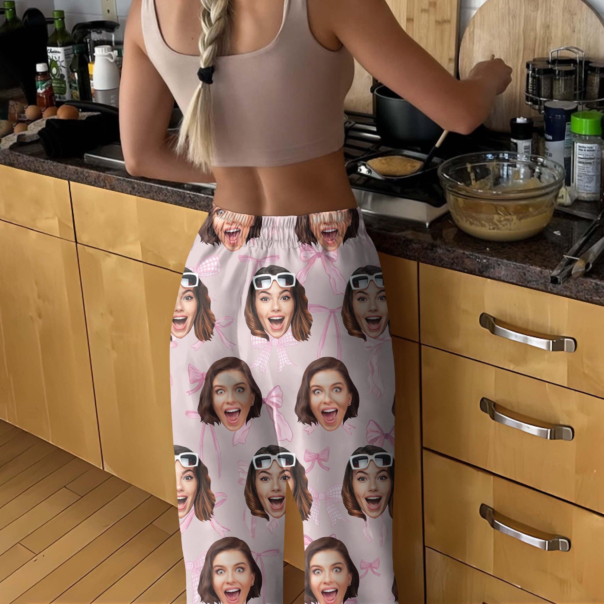 Custom Photo Coquette Bows Christmas Pajamas For Bestie LM32 891987