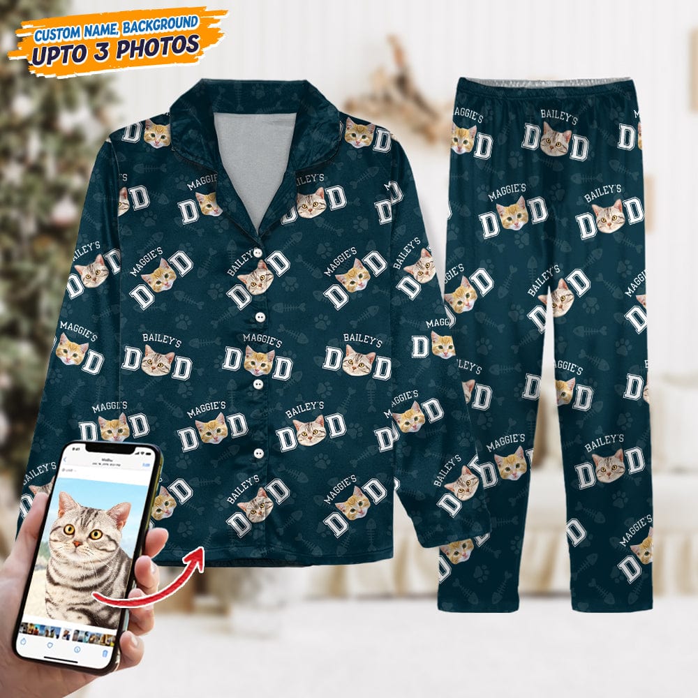 Custom Photo Cat Dad Cat Mom Pajamas N304 888805