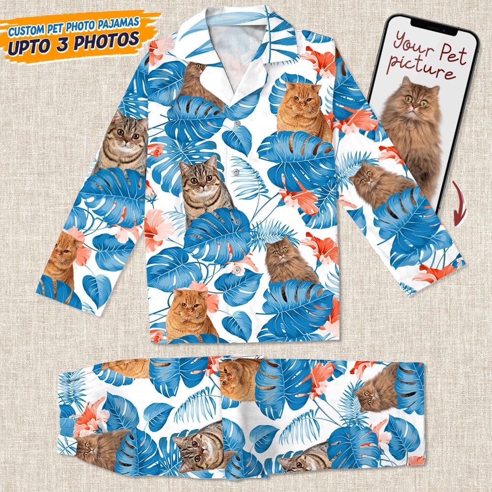 Custom Photo Dog and Cat Pajamas Christmas T286 888575