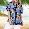 Custom Photo Dog And Face Woman's Hawaii Shirt DA199 890409