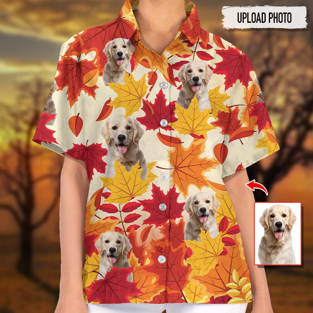 Custom Photo Dog Cat Autumn Hawaiian Shirt K228 888511